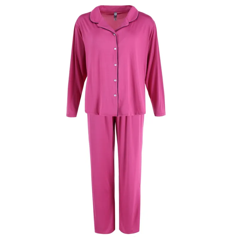 PJ Couture Women's Plus Size Notch Collar Pajama Set made by Pj Couture