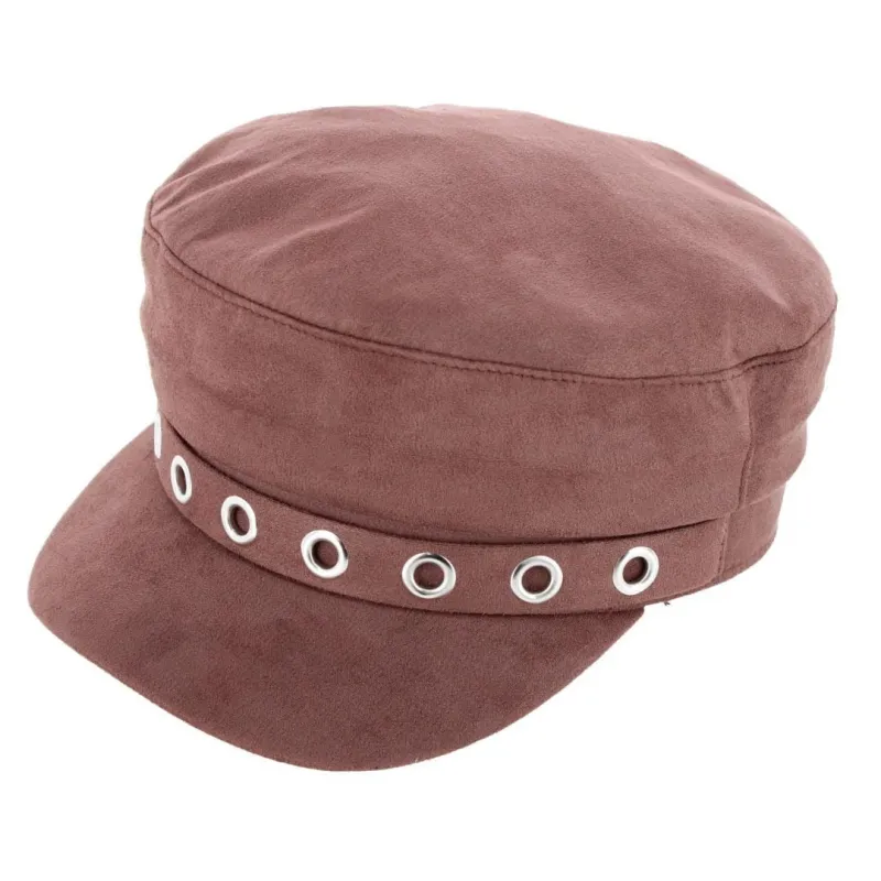 CTM® Women's Grommet Studded Captain Hat sold by Belt Outlet