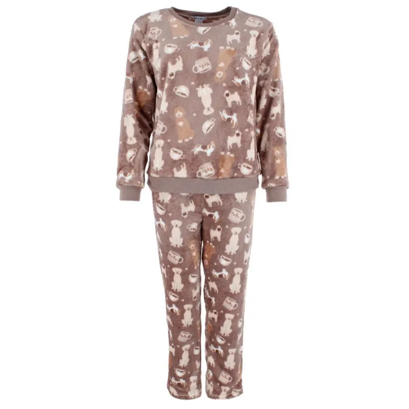 em & alfie Women's Dog Lover Plush Crewneck Pajama Set sold by Belt Outlet