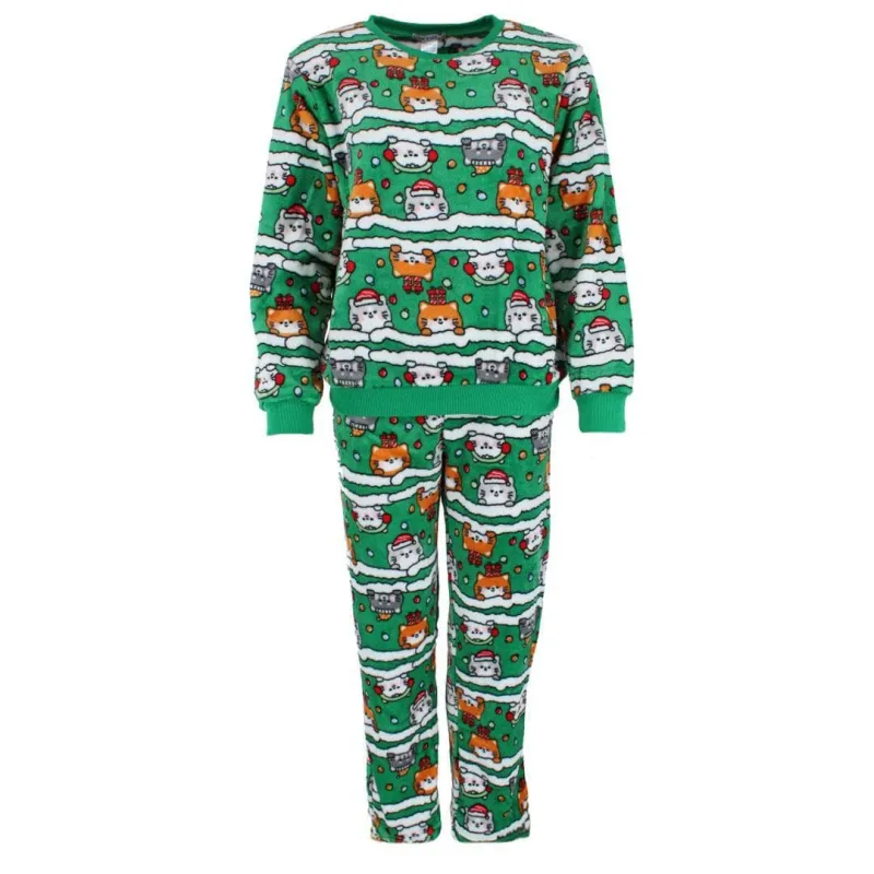 em & alfie Women's Christmas Kitty Plush Folded Gift Pajama Set sold by Belt Outlet
