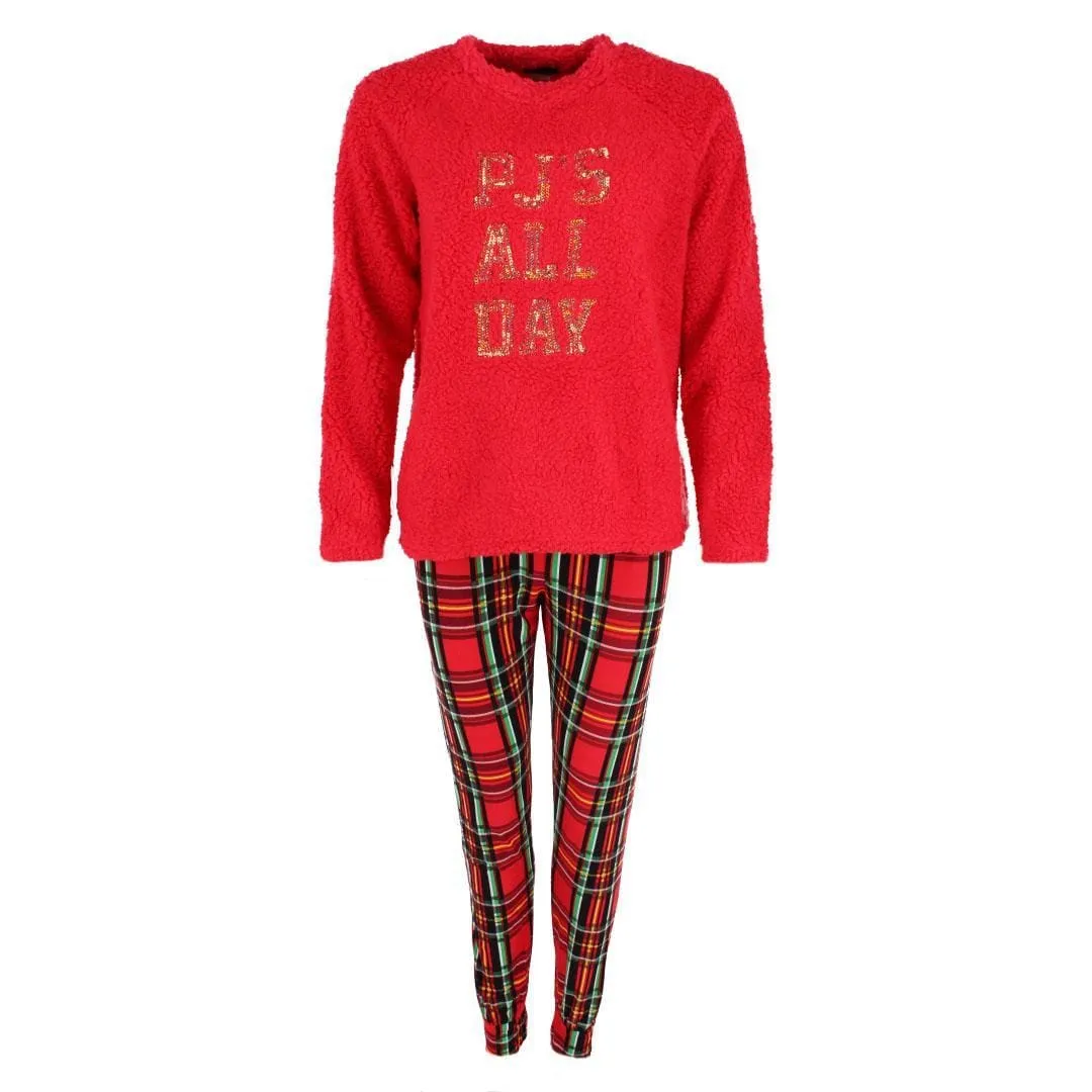em & alfie Women's PJ All Day Plaid Crewneck Pajama Set sold by Belt Outlet product image thumbnail 3