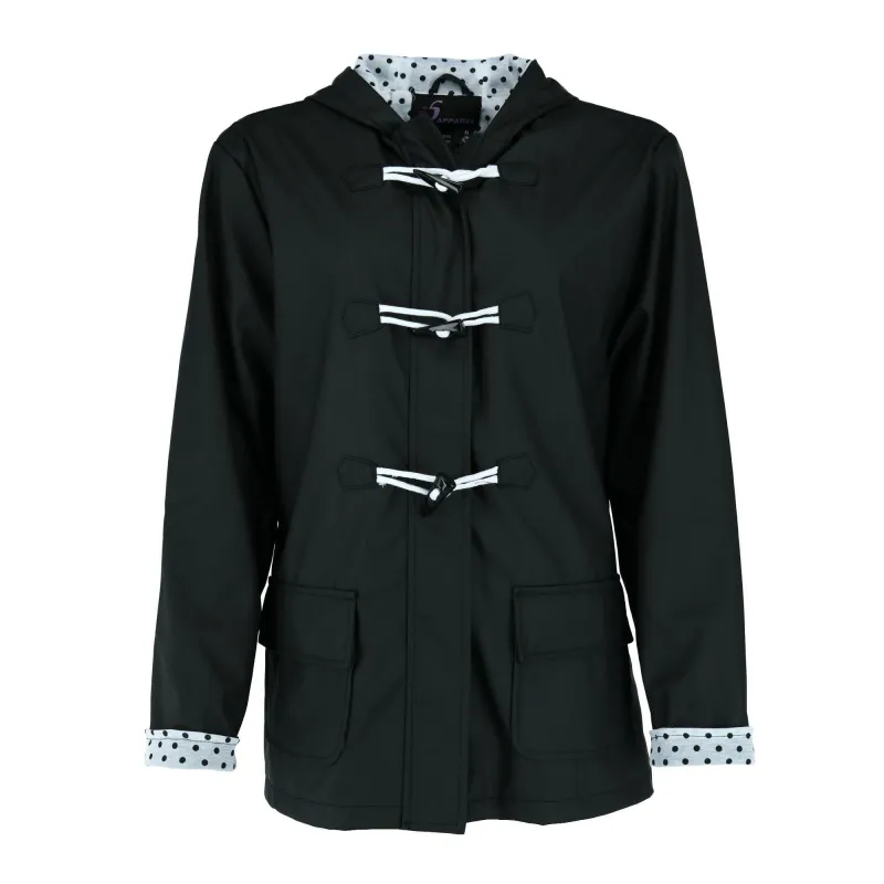 I5 Apparel Women's Hooded Rain Slicker Jacket with Toggle sold by Belt Outlet