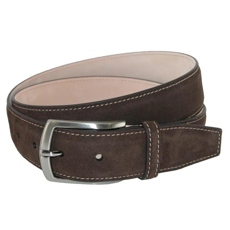 CrookhornDavis Men's Monza Suede Belt with Contrast Stitch sold by Belt Outlet