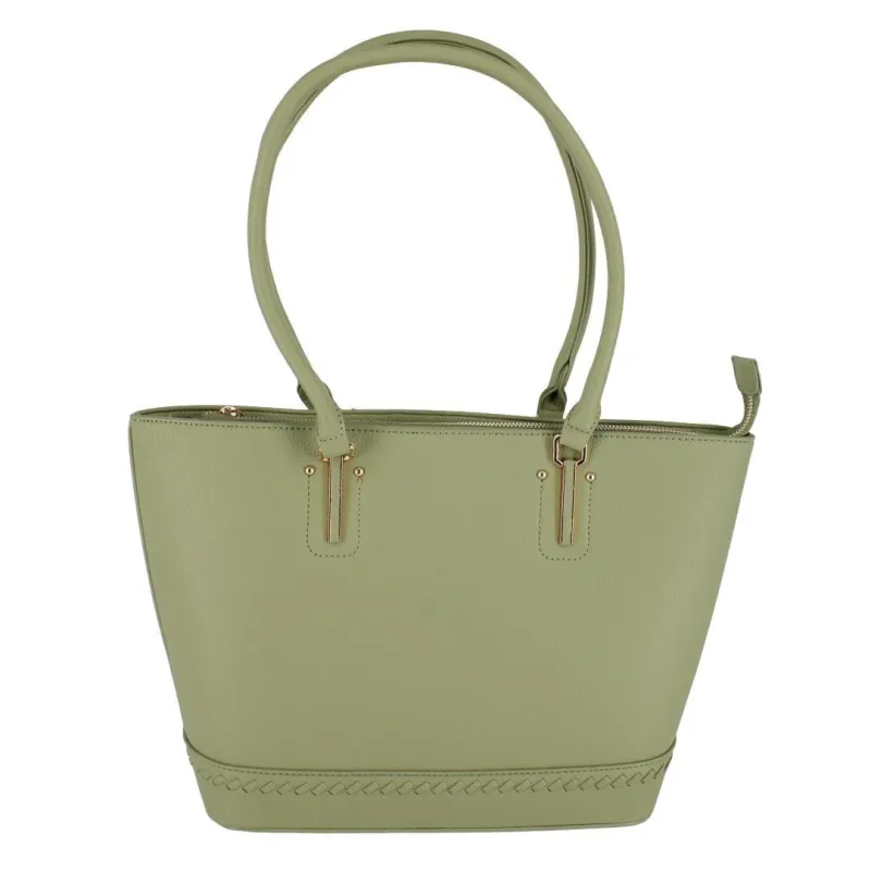 CTM® Women's Synthetic Leather Sleek Tote Handbag made by Belt Outlet