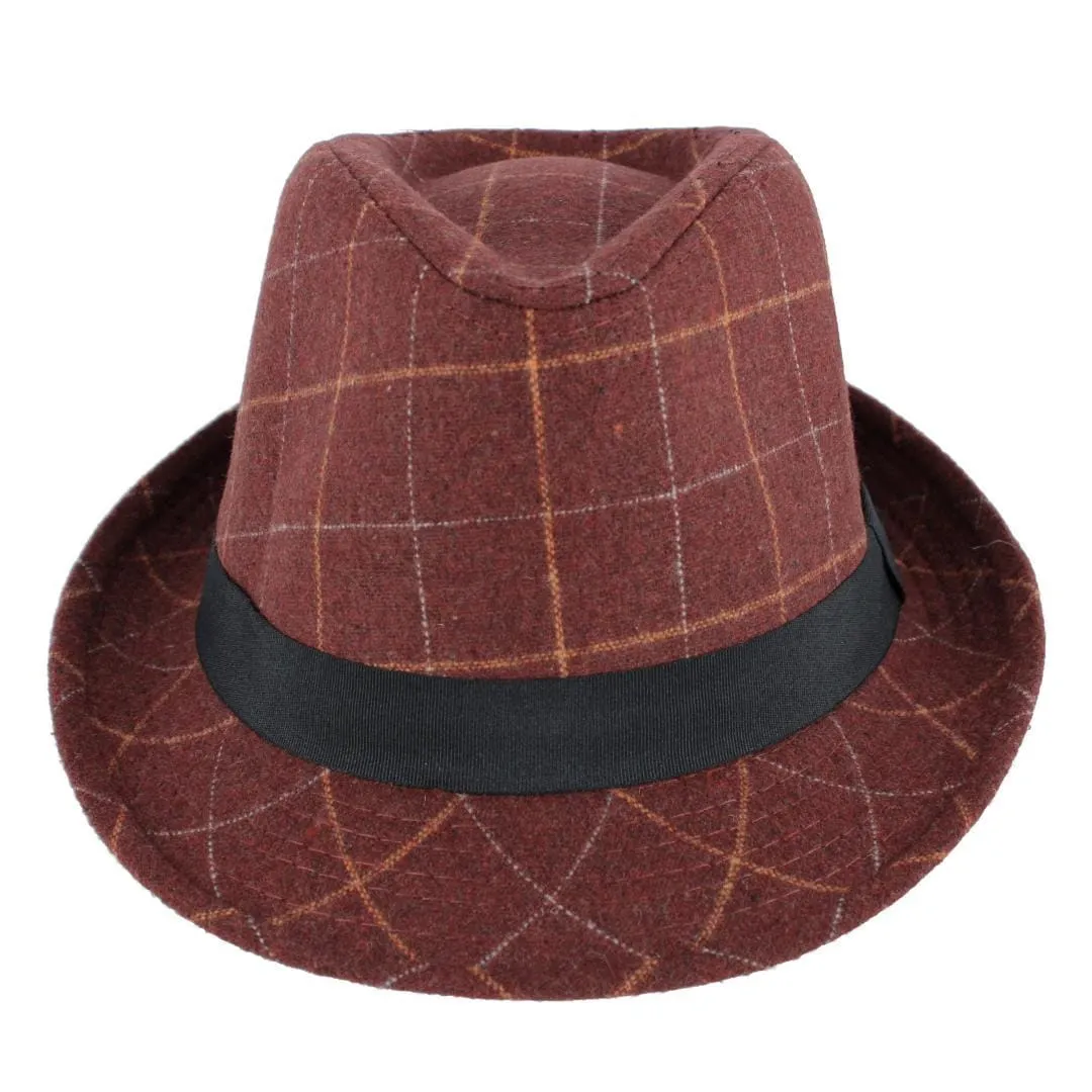 San Diego Hat Company Men's Plaid Fedora for Grosgrain Hatband sold by Belt Outlet product image thumbnail 4