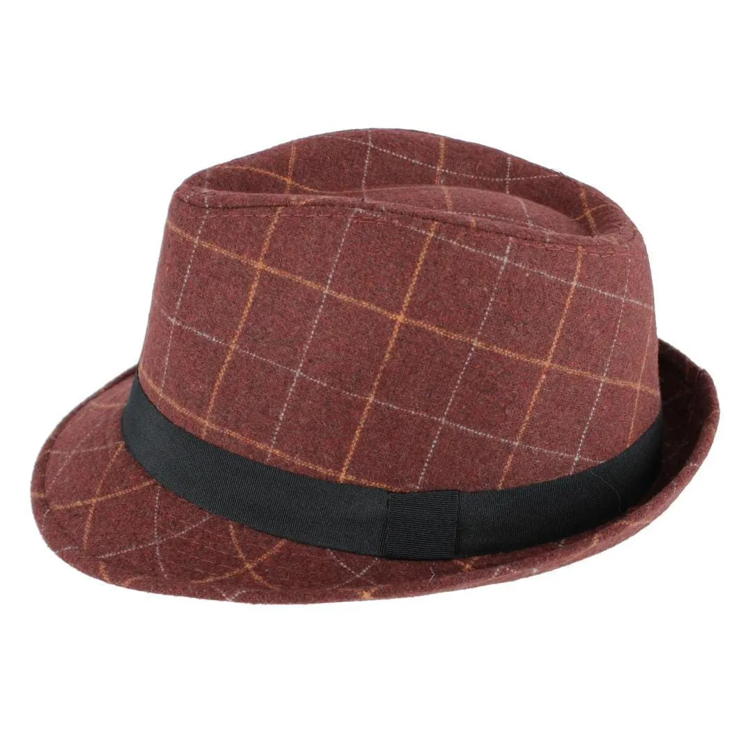 San Diego Hat Company Men's Plaid Fedora for Grosgrain Hatband sold by Belt Outlet product image thumbnail 5