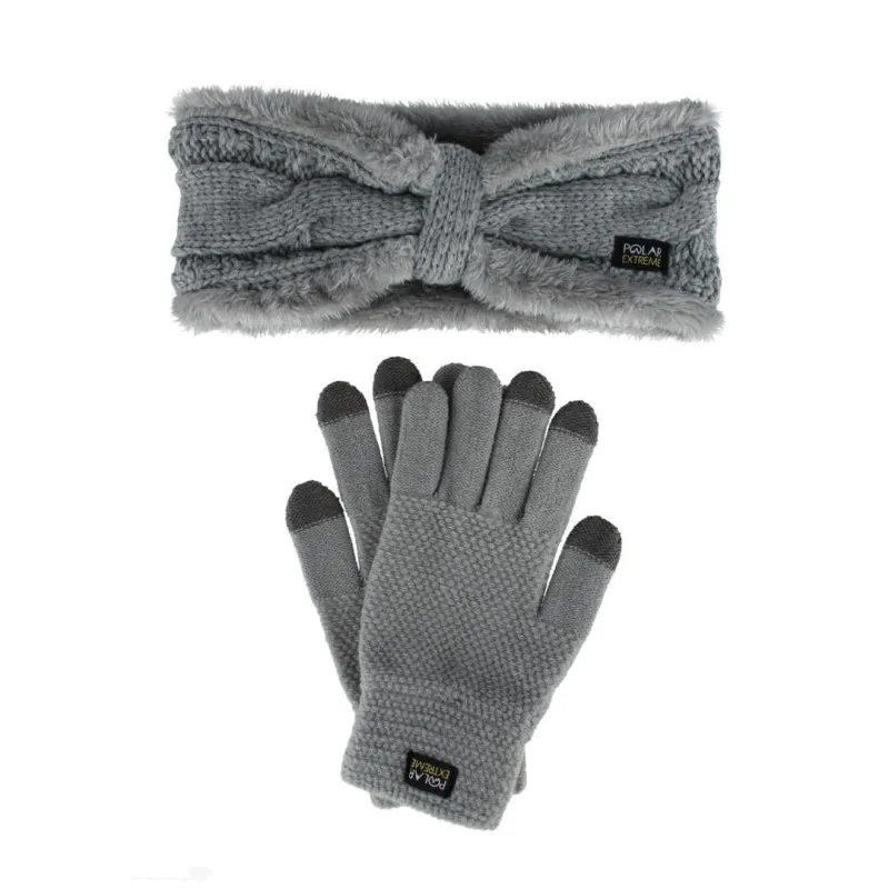 Polar Extreme Women's One Size Lined Headband and Texting Glove Winter Set sold by Belt Outlet