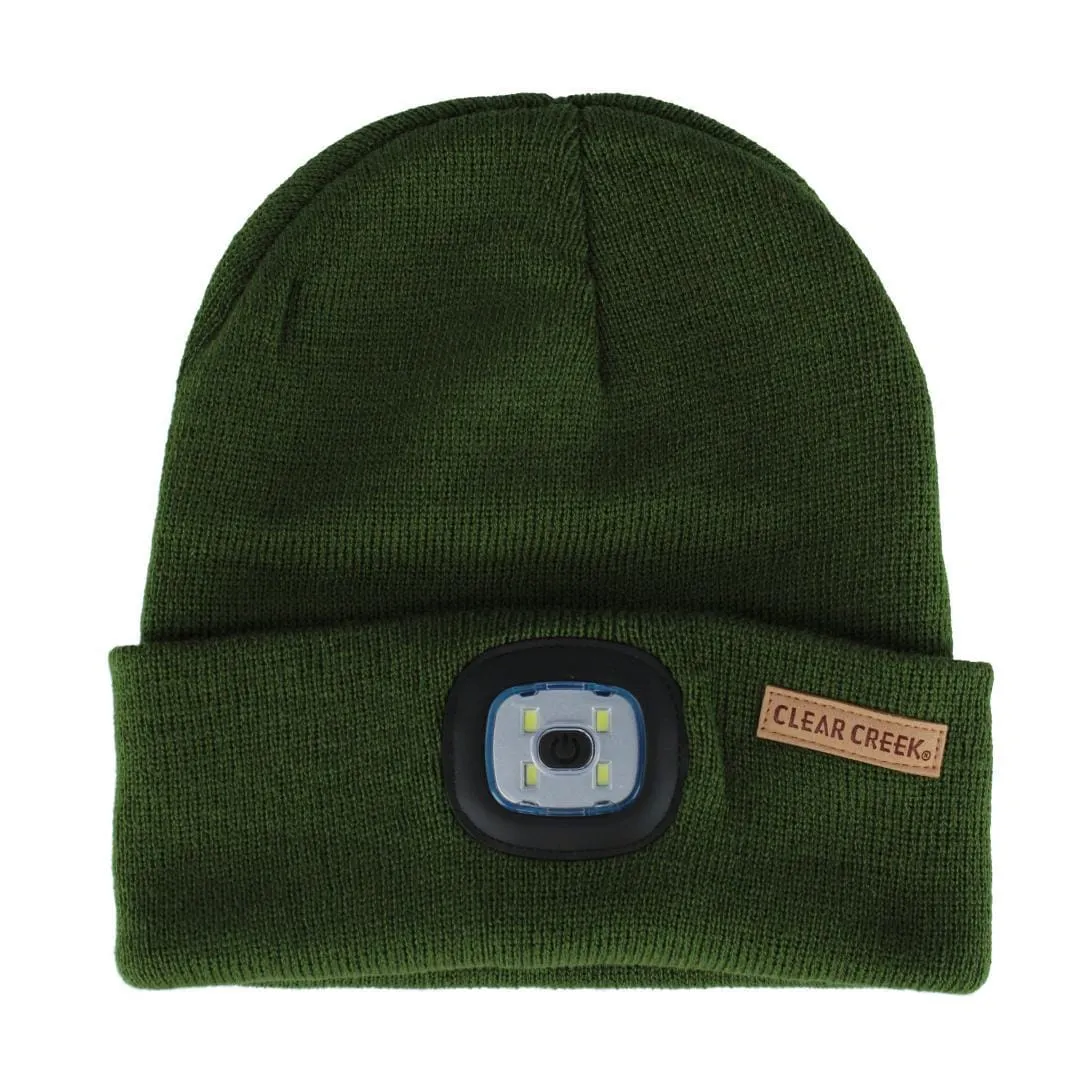 Clear Creek Men's LED Light Solid Color Winter Beanie Hat sold by Belt Outlet