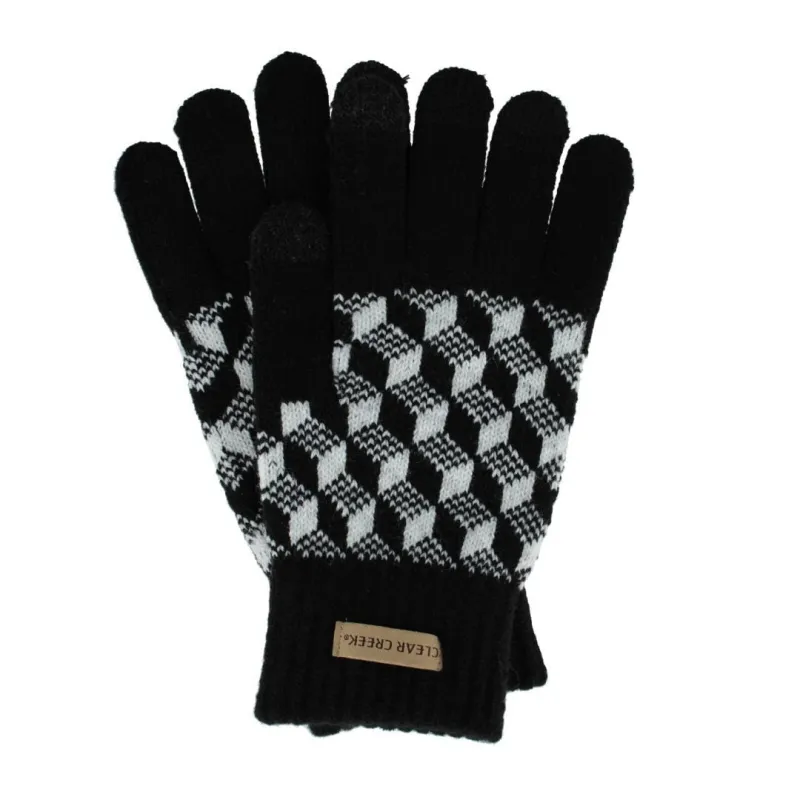 Clear Creek Women's Jacquard Touch Screen Winter Gloves made by Belt Outlet