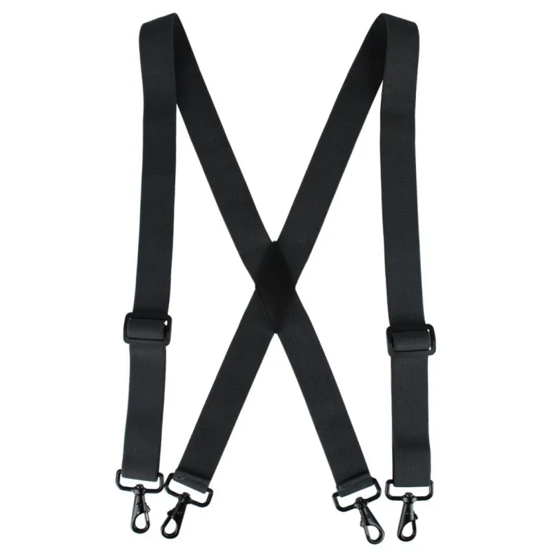CTM® Men's Elastic X-Back Black Swivel Hook Suspenders sold by Belt Outlet