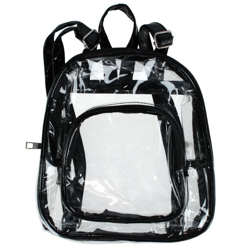 CTM® Women's Mini Clear Transparent Zipper Backpack made by Belt Outlet