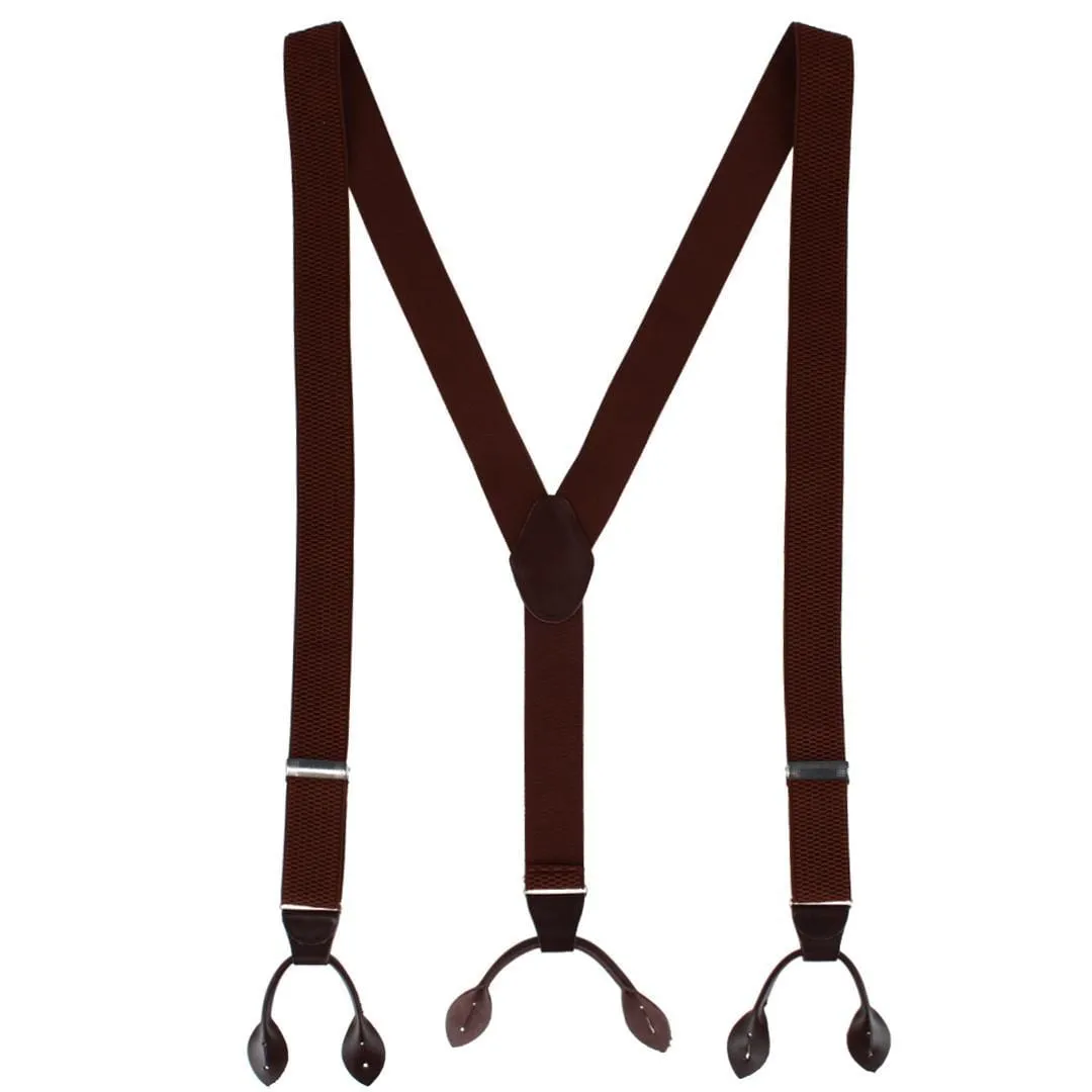 CTM® Men's 35mm Wide Elastic and Leather Button-End Suspenders sold by Belt Outlet product image thumbnail 3