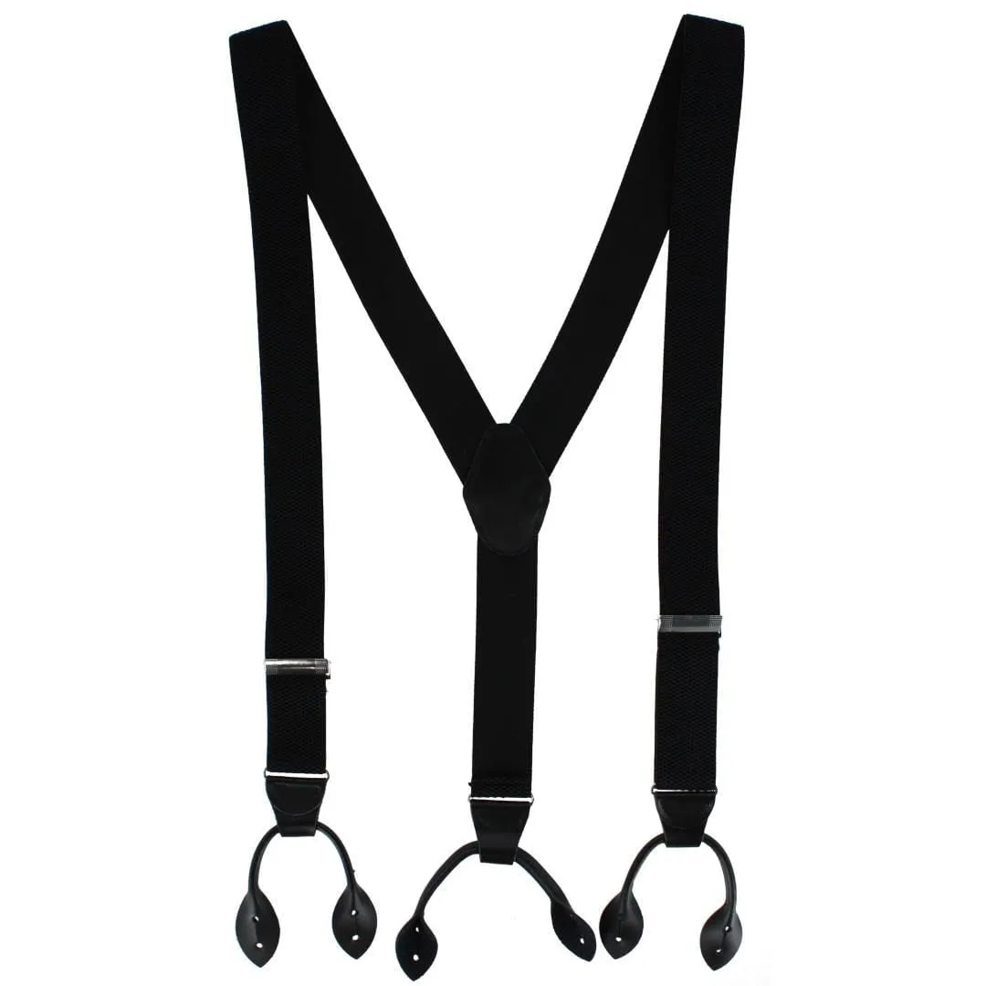 CTM® Men's 35mm Wide Elastic and Leather Button-End Suspenders sold by Belt Outlet product image thumbnail 2