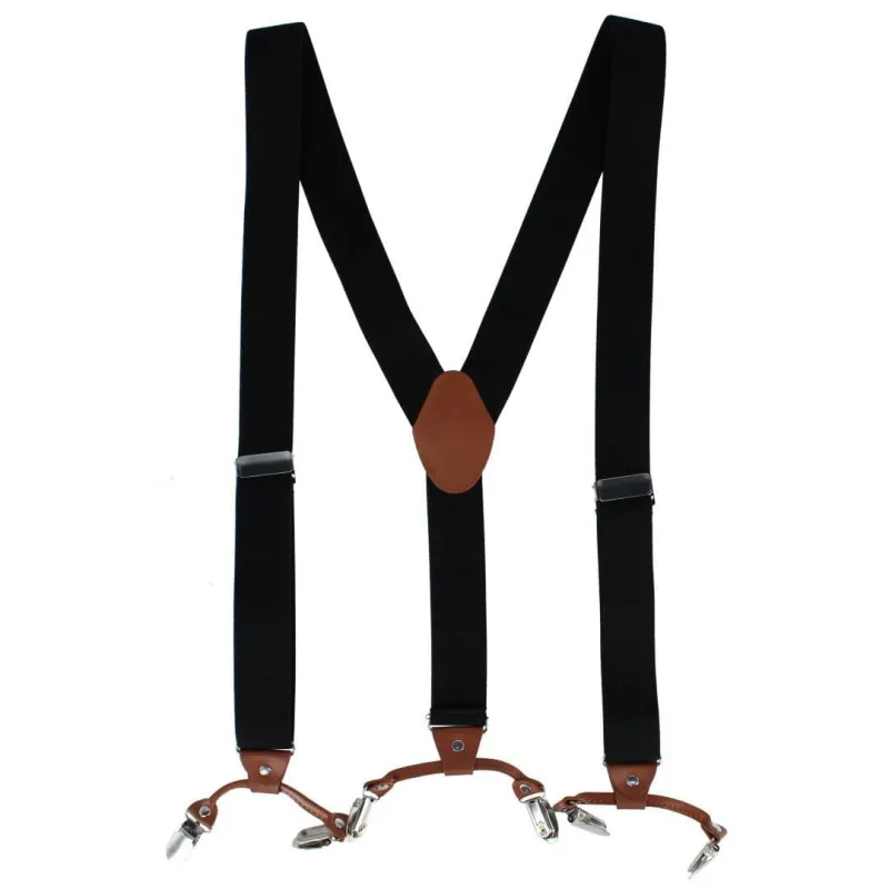 CTM® Men's Solid Color Elastic Y-Back Double Clip-End Suspender sold by Belt Outlet