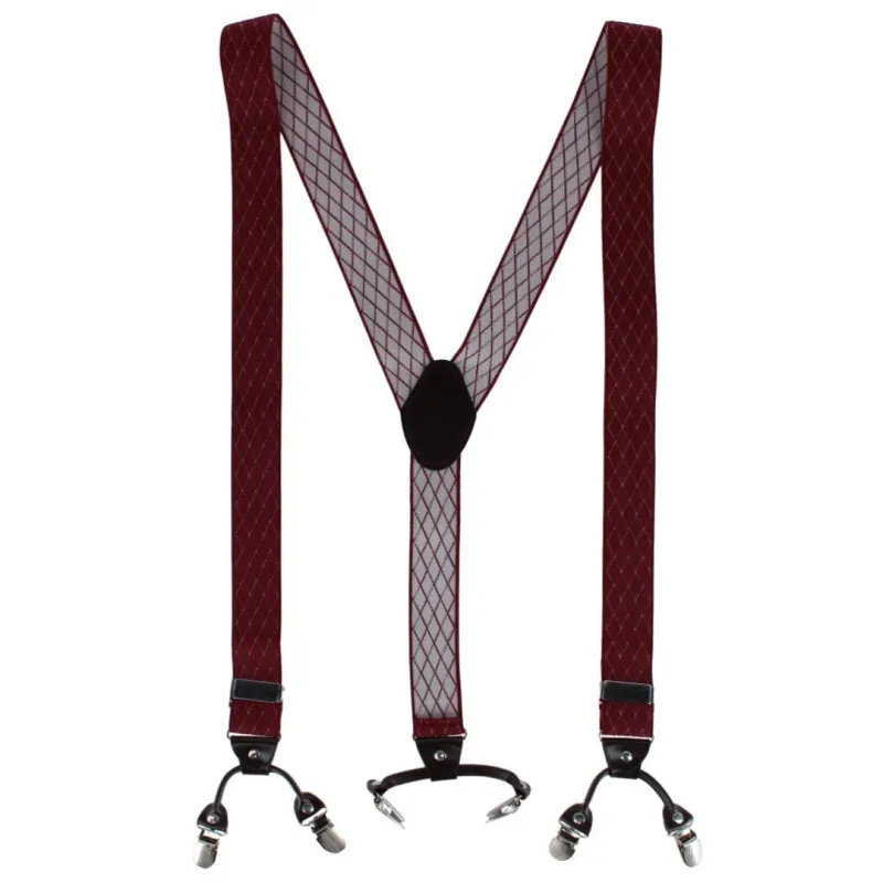 CTM® Men's Subtle Diamond pattern Y-Back Double Clip-End Suspender sold by Belt Outlet