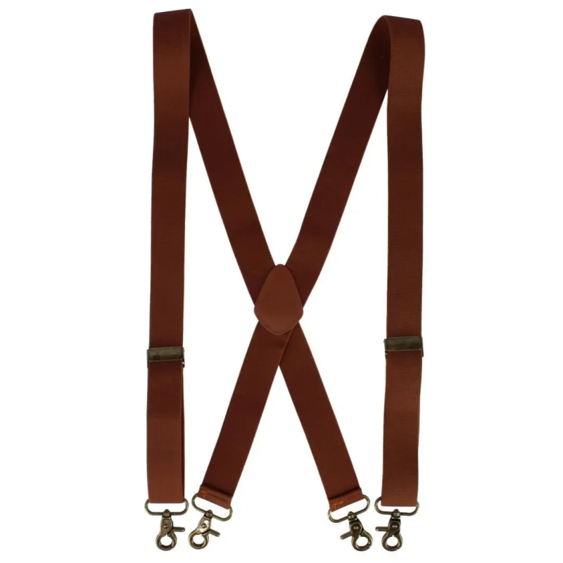 CTM® Men's Elastic X-Back Brass Swivel Hook Suspenders sold by Belt Outlet
