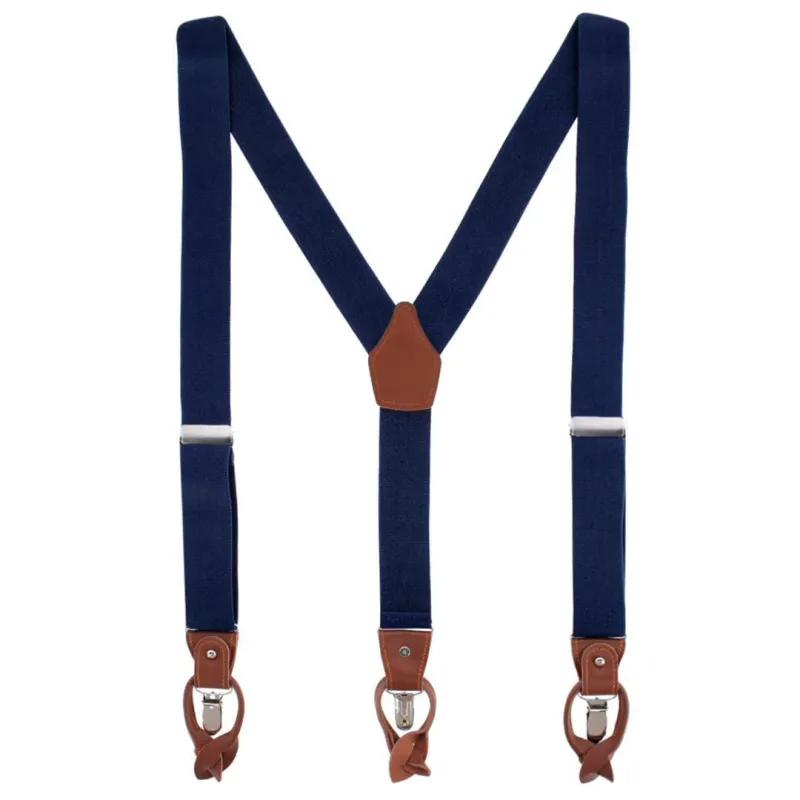 CTM® Men's Elastic and Leather Suspender Gift Set with Clip Button and Swivel Ends sold by Belt Outlet