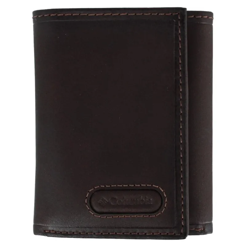 Columbia Men's Leather RFID Extra Capacity Trifold Wallet with Logo Inlay sold by Belt Outlet