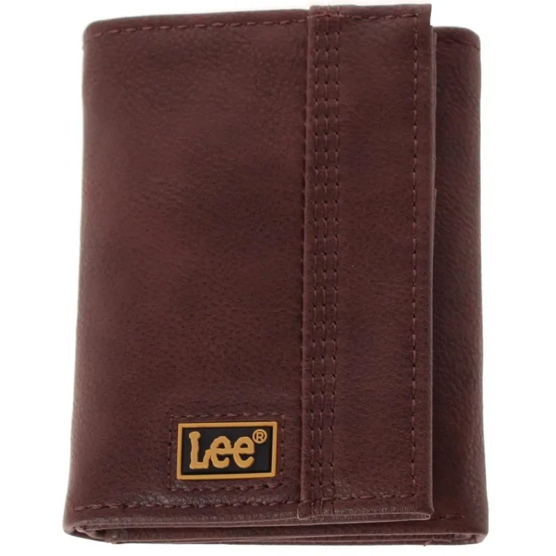 Lee Men's Pebble Grain Trifold Wallet with Logo sold by Belt Outlet