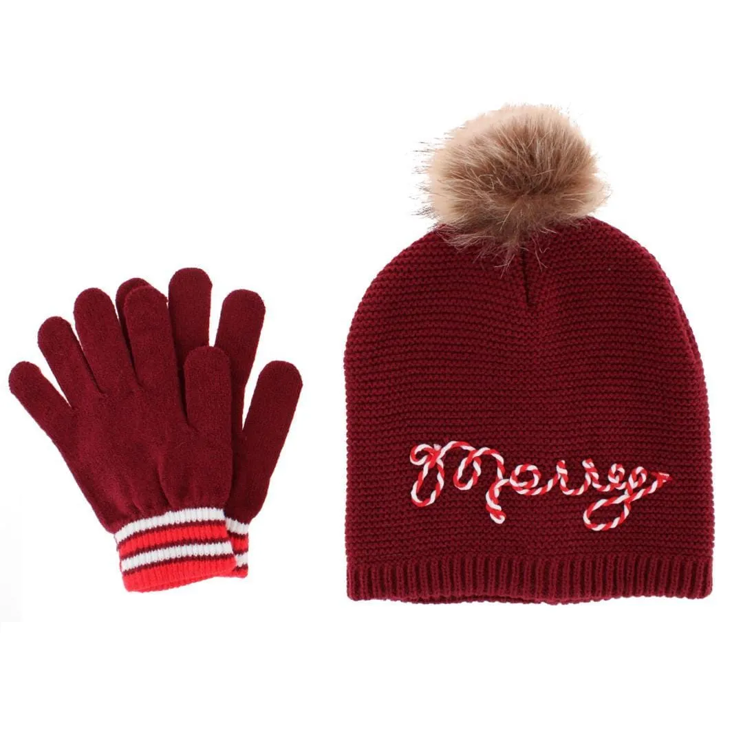Gold Medal Women's Holiday Matching Winter Beanie and Glove Set sold by Belt Outlet product image thumbnail 5