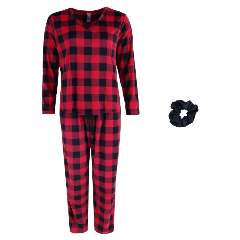 PJ Couture Women's Buffalo Plaid Pajama Sleep Set made by Pj Couture