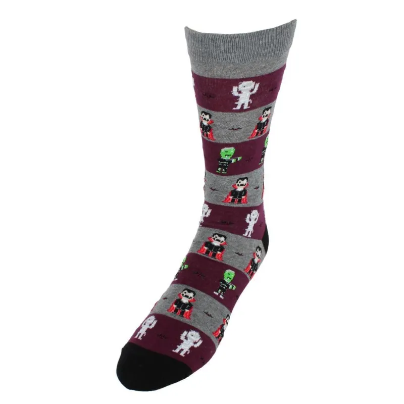 CTM® Men's Monster Mash Halloween Cotton Blend Crew Sock (1 Pair) sold by Belt Outlet