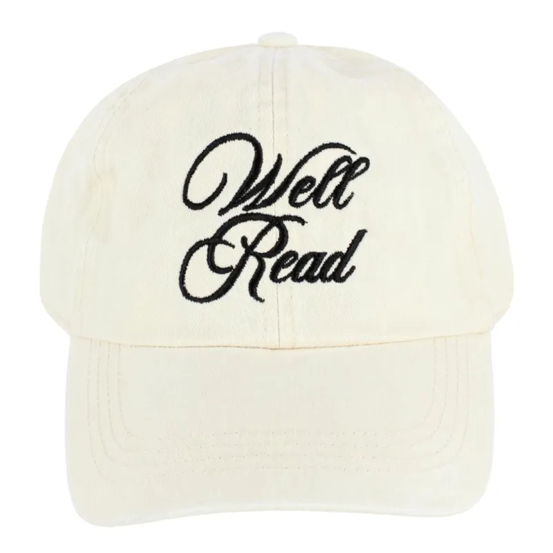 David & Young Women's Well Read Washed Embroidered Baseball Cap made by D&Y