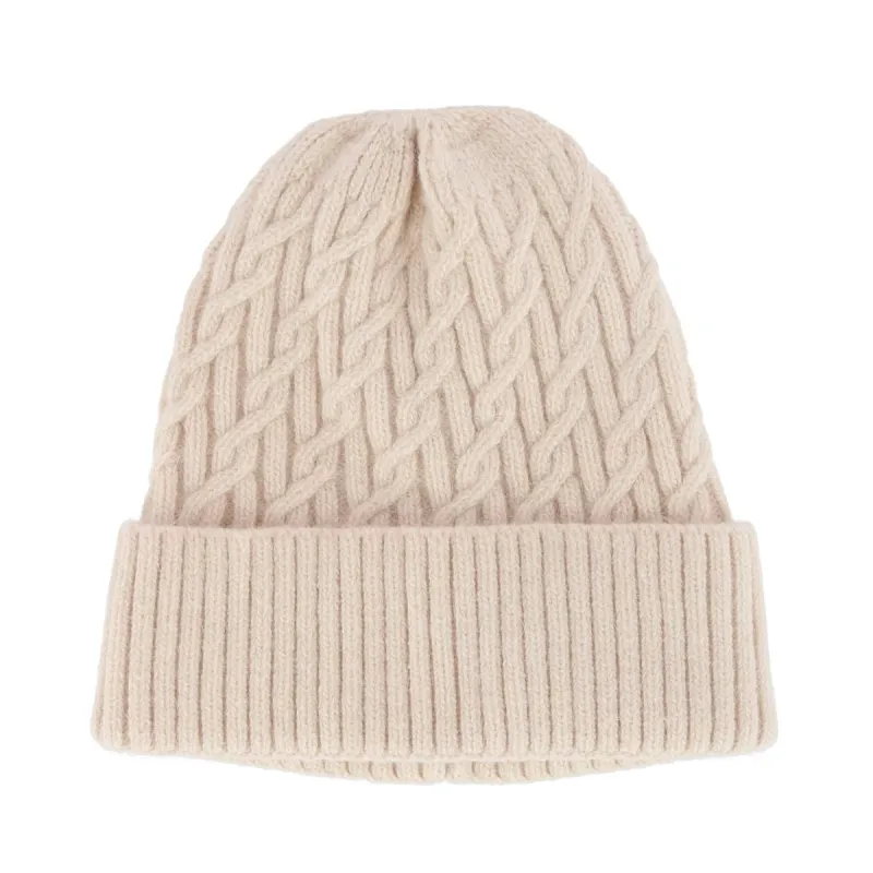 CTM® Women's Solid Braided Knit Winter Beanie Hat sold by Belt Outlet