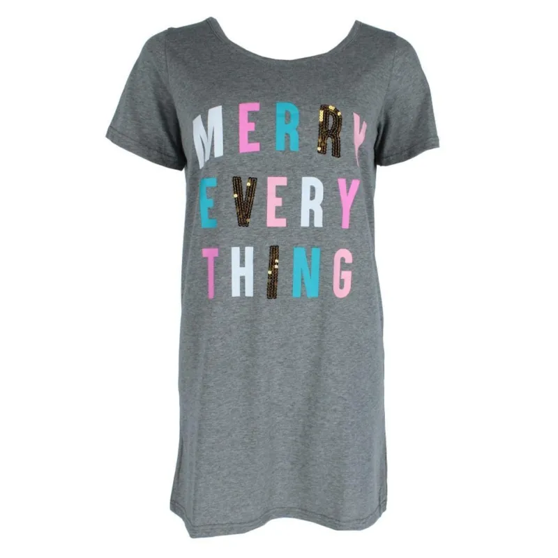 Not a Morning Person Women's Plus Size Merry Everything Short Sleeve Night Shirt sold by Belt Outlet