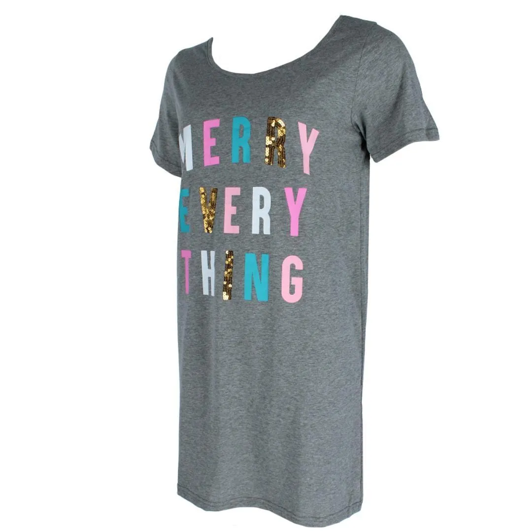 Not a Morning Person Women's Merry Everything Short Sleeve Night Shirt sold by Belt Outlet product image thumbnail 4