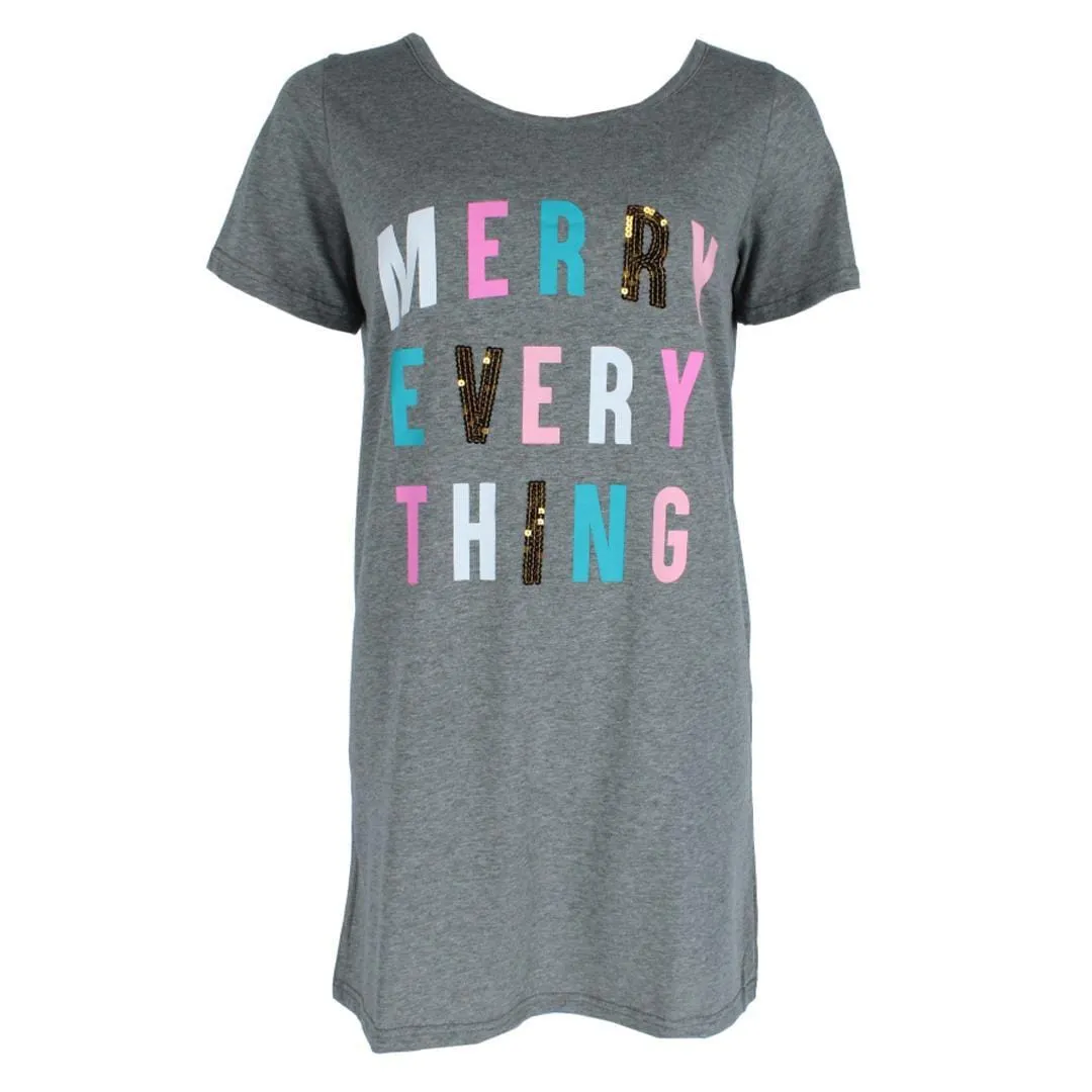 Not a Morning Person Women's Merry Everything Short Sleeve Night Shirt sold by Belt Outlet product image thumbnail 2