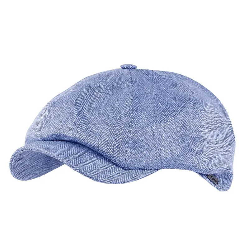 Wigens Men's Linen Herringbone Newsboy Cap sold by Belt Outlet