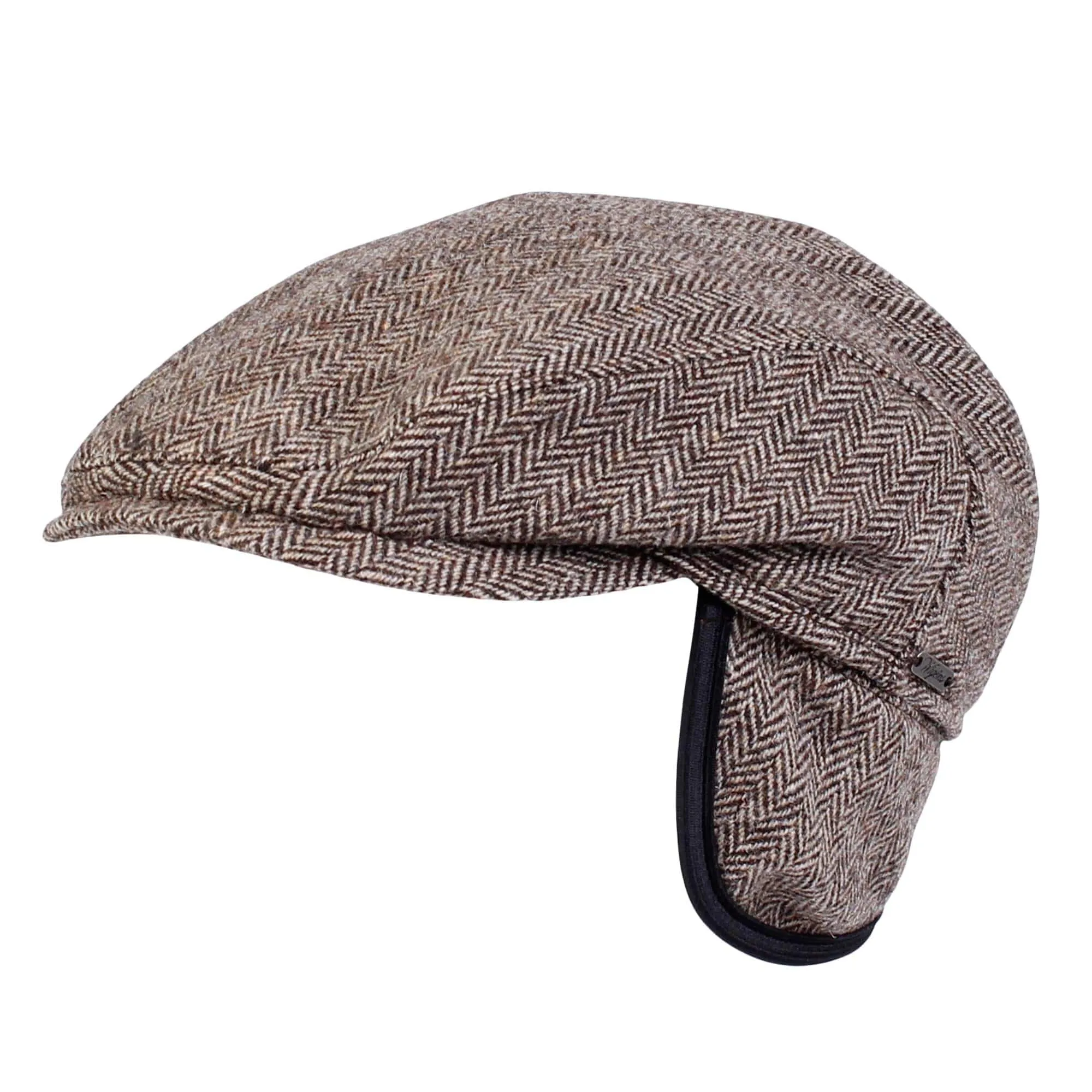 Wigens Men's Herringbone Wool Ivy Slim Cap with Earflaps sold by Belt Outlet product image thumbnail 3