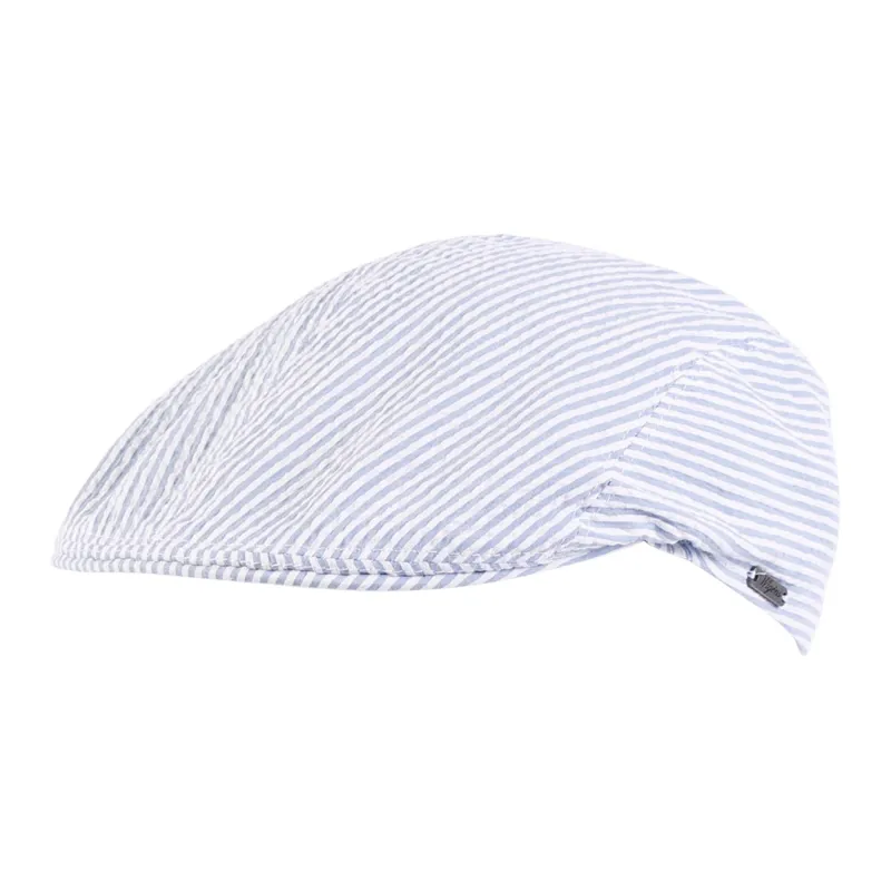 Wigens Men's Seersucker Ivy Modern Cap made by Belt Outlet