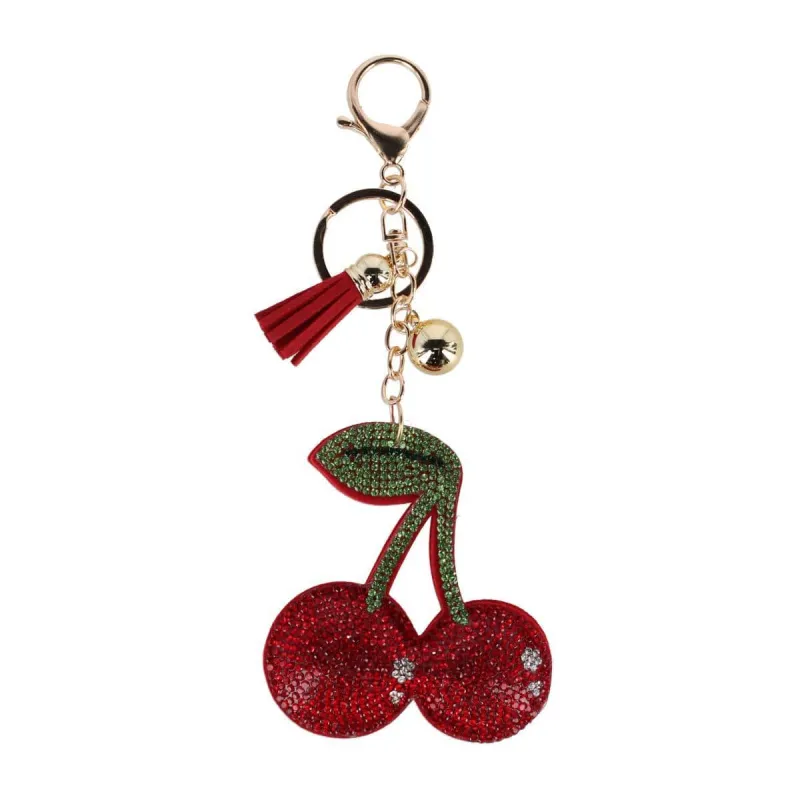 CTM® Women's Glittering Favorite Cherries Bag Charm sold by Belt Outlet