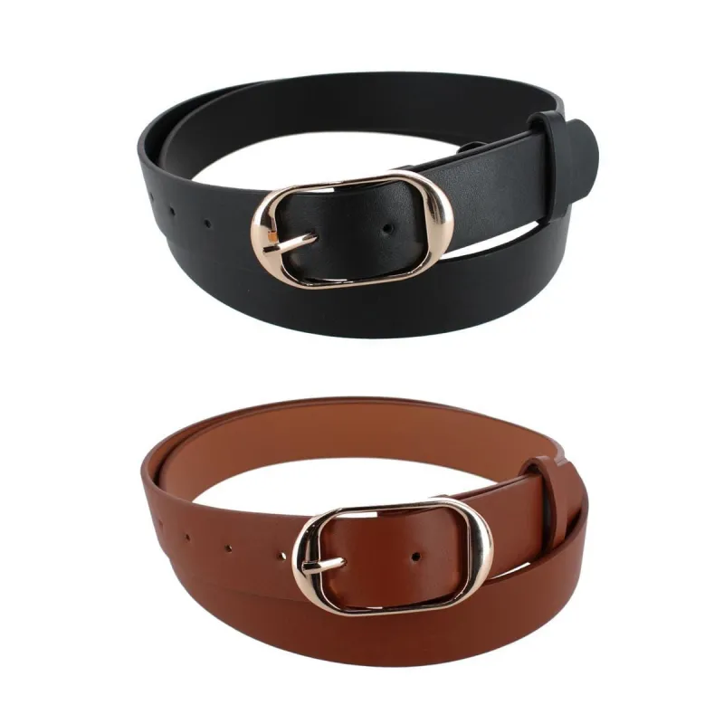 CTM® Women's Plus Size Belt with Centerbar Buckle (Pack of 2 Colors) made by Belt Outlet