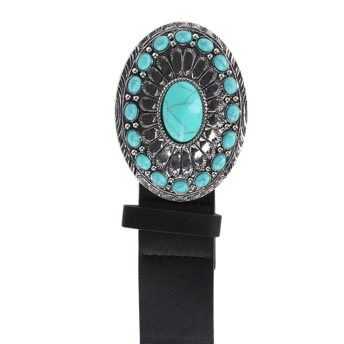 CTM® Women's Western Bohemian Turquoise Buckle Belt sold by Belt Outlet product image thumbnail 5