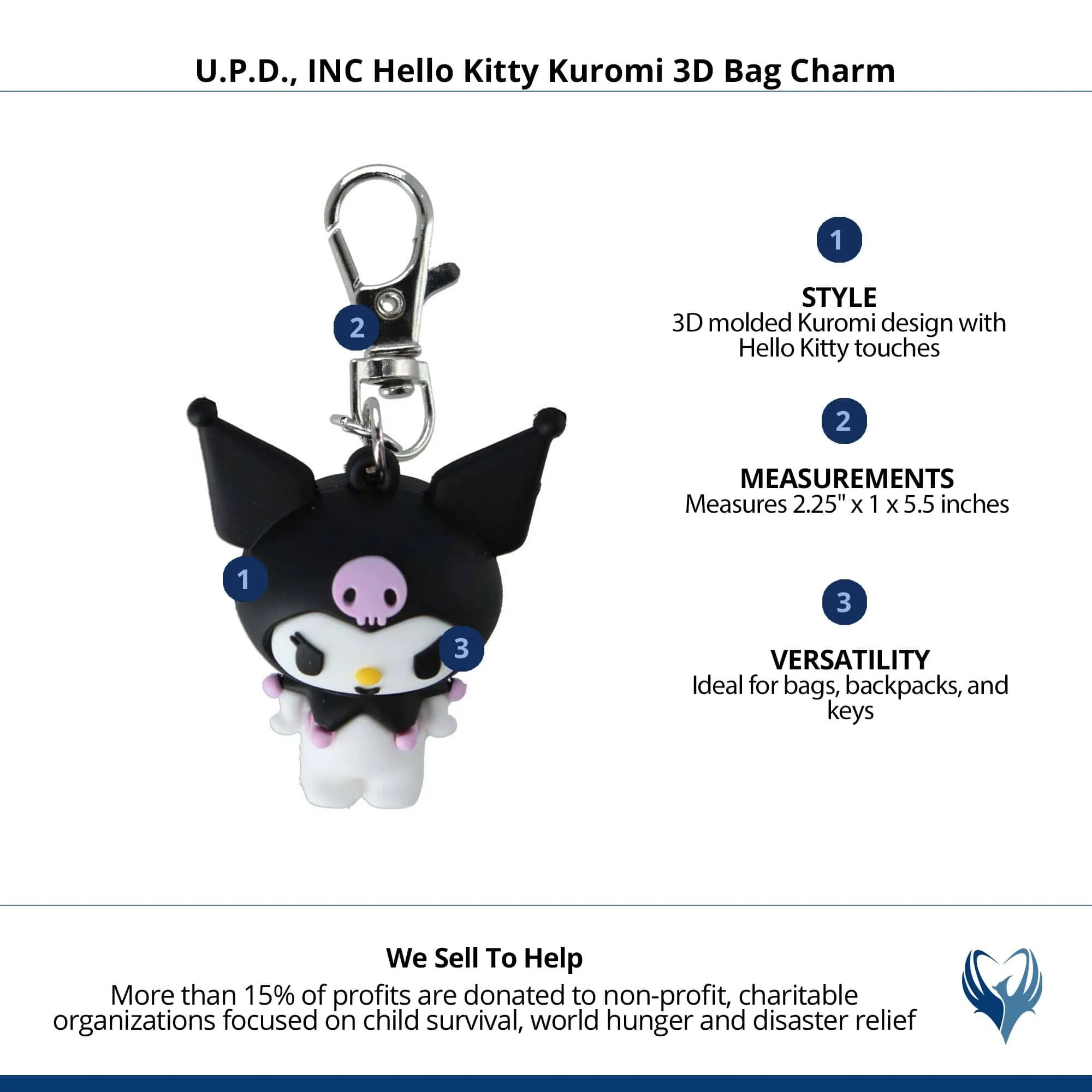 U.P.D., INC Hello Kitty Kuromi 3D Bag Charm sold by Belt Outlet product image thumbnail 5
