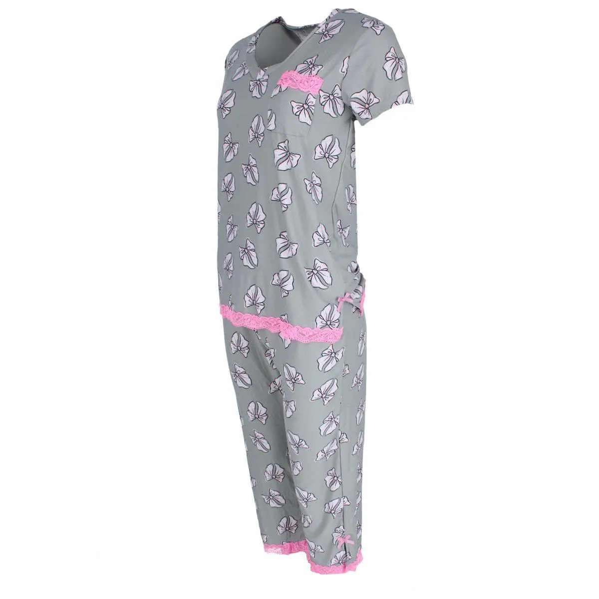 Strawberrykiss Women's Plus Size Bows V-neck Short Sleeve Capri Set sold by Belt Outlet product image thumbnail 4