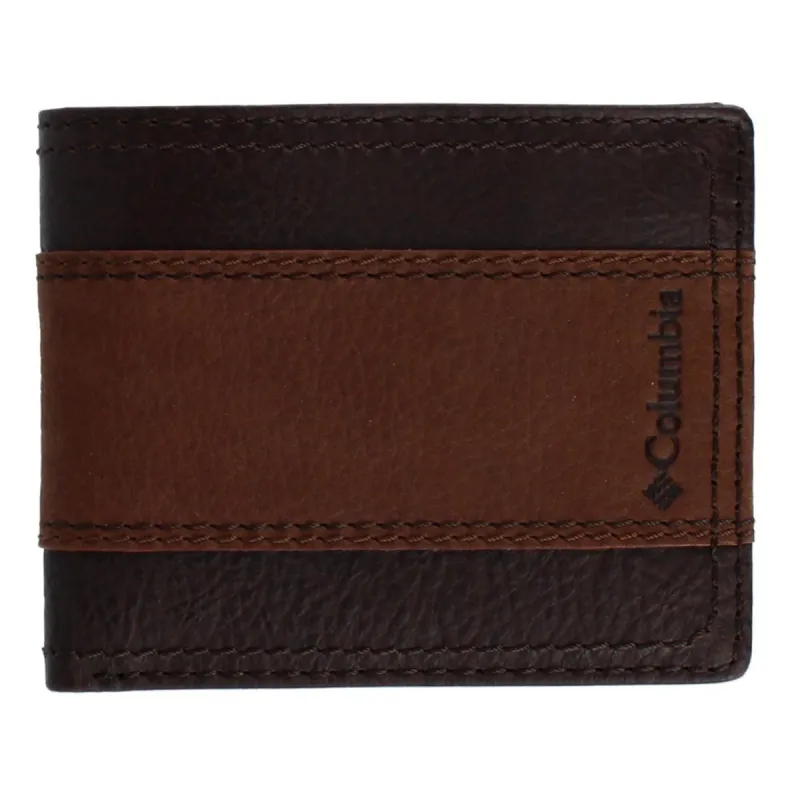 Columbia Men's Leather RFID Two Tone Bifold Wallet made by Columbia
