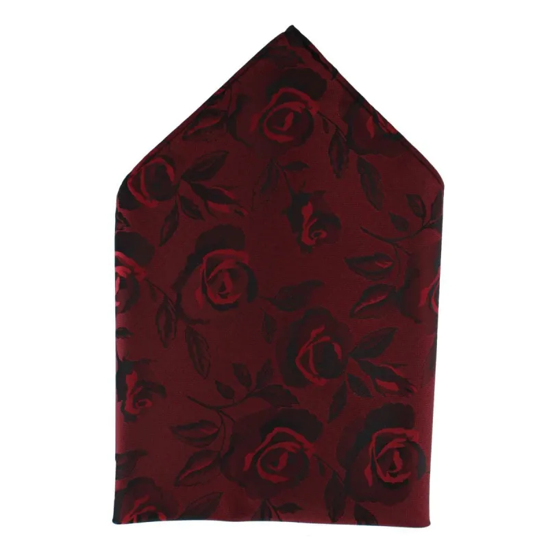 Ascentix Rose Print Tone on Tone Pocket Square sold by Belt Outlet