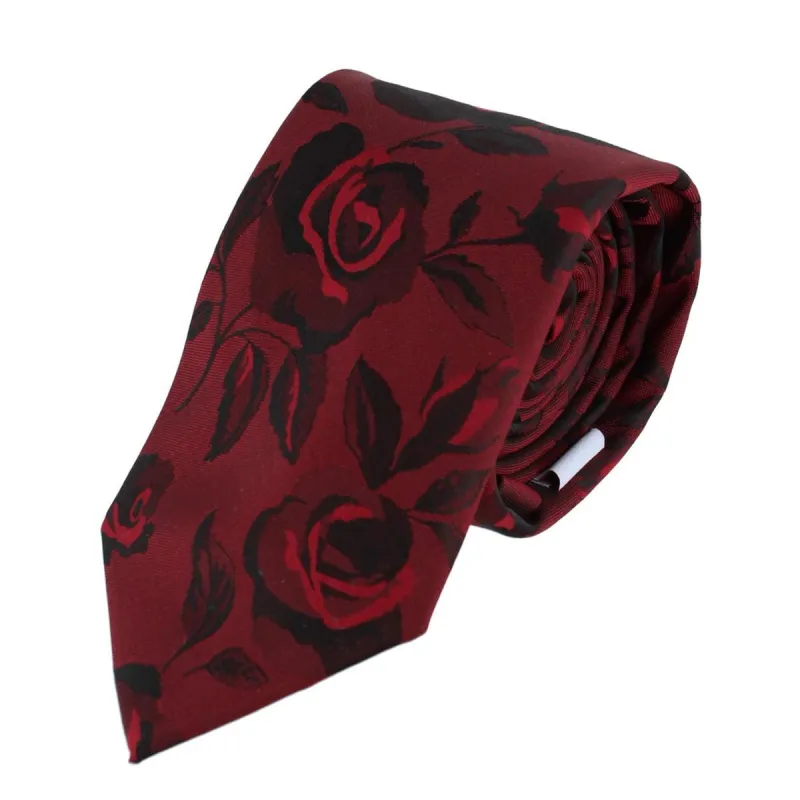 Ascentix Rose Print Tone on Tone Necktie made by Belt Outlet