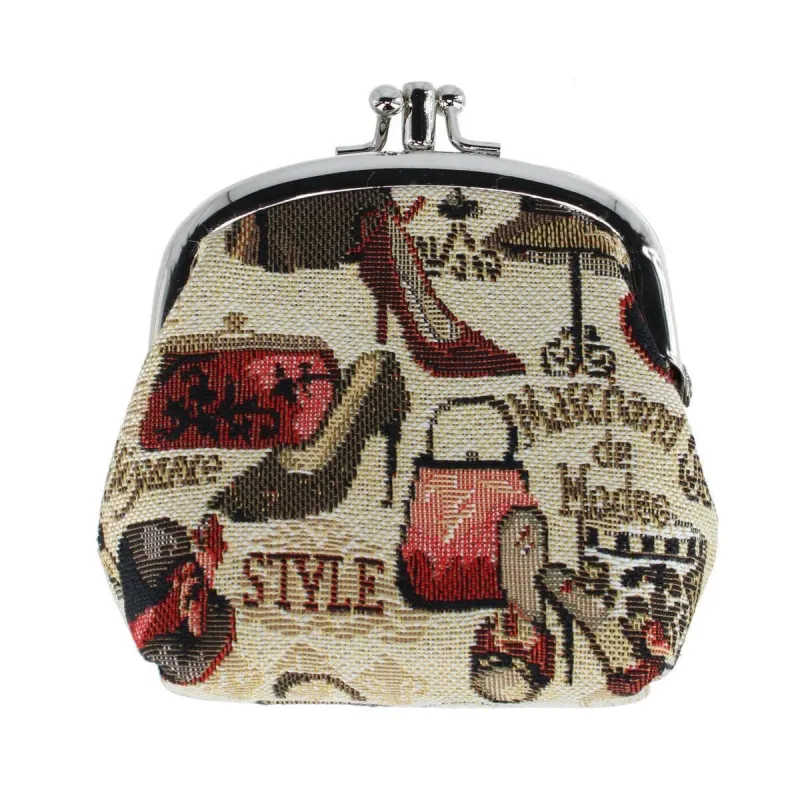 CTM® Women's Boutique Themed Tapestry Coin Purse Wallet made by Belt Outlet