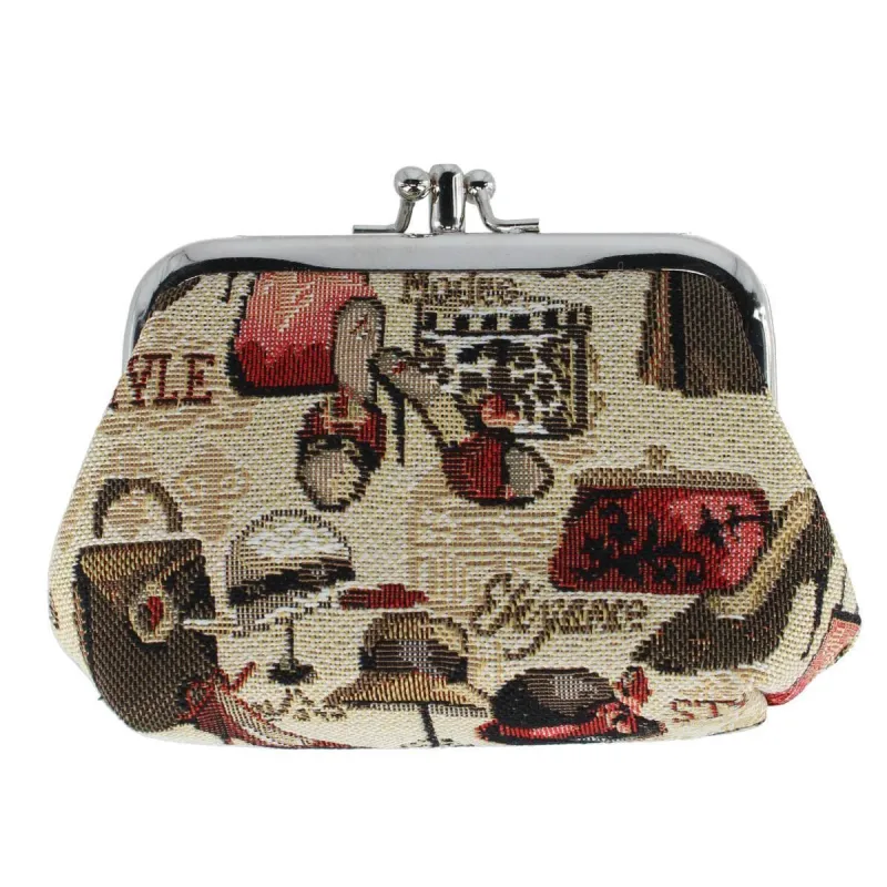 CTM® Women's Boutique Theme Tapestry Coin Purse Wallet made by Belt Outlet