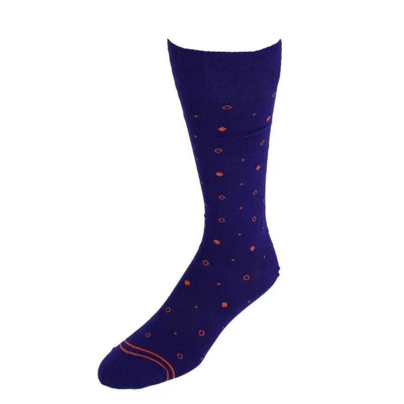 Dead Soxy Men's Distinctive Dot Mid-Calf Premium Novelty Dress Socks (1 Pair) made by Belt Outlet