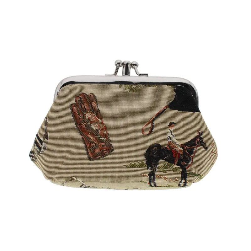 CTM® Women's Horse Themed Tapestry Coin Purse Wallet sold by Belt Outlet