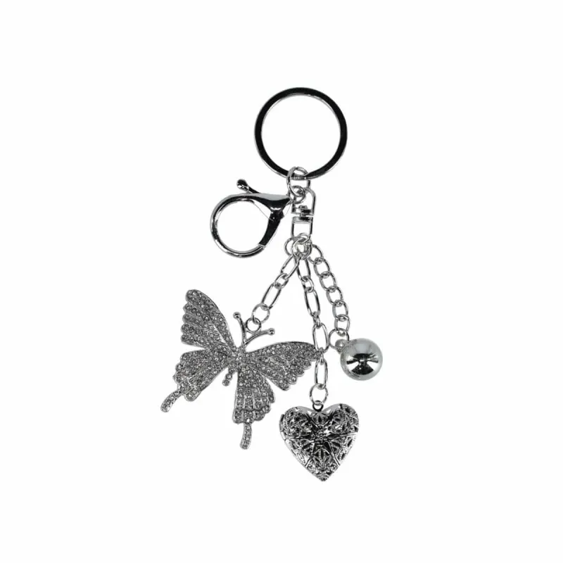 CTM® Women's Crystal Butterfly & Heart Bag Charm sold by Belt Outlet