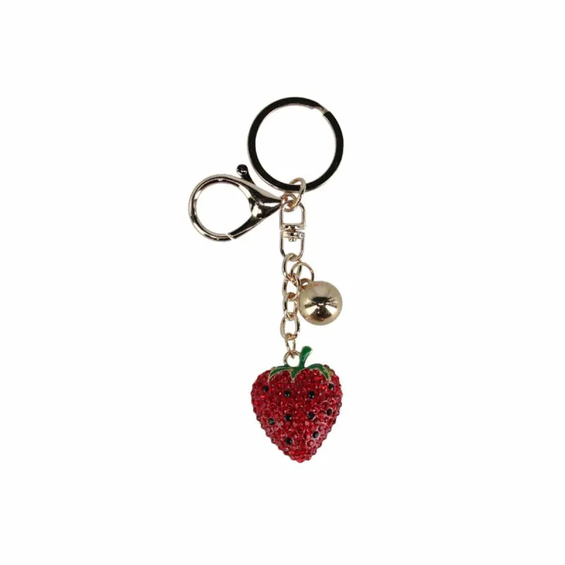 CTM® Women's Rhinestoned Shimmer Strawberry Bag Charm sold by Belt Outlet