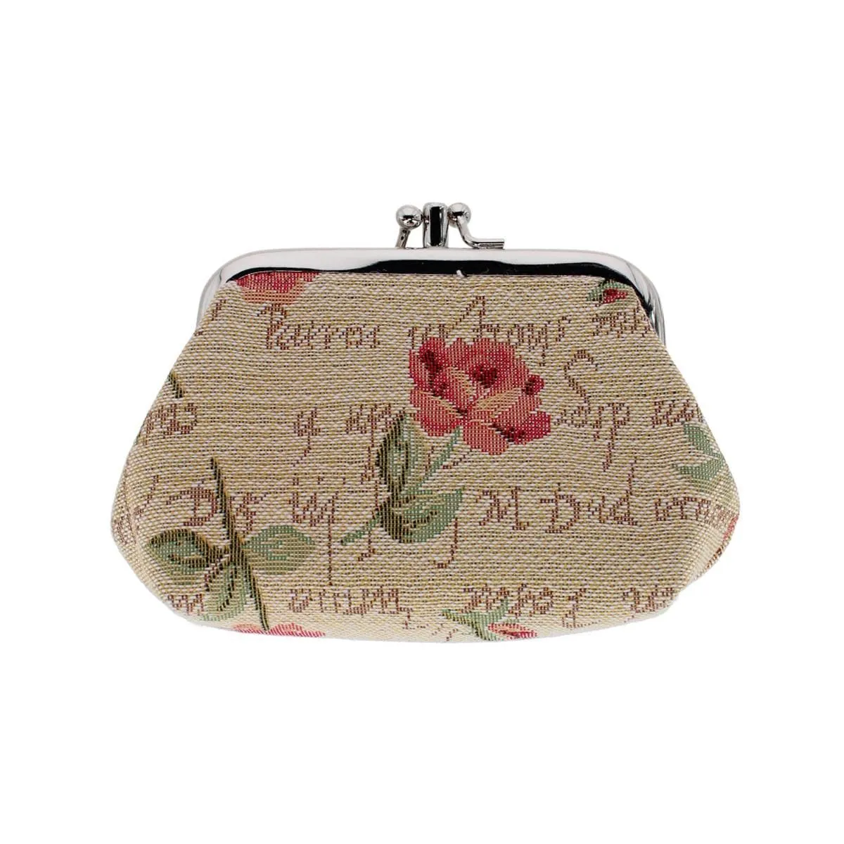 CTM® Women's English Rose Themed Tapestry Coin Purse Wallet sold by Belt Outlet product image thumbnail 2