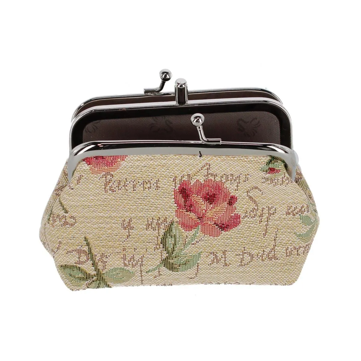CTM® Women's English Rose Themed Tapestry Coin Purse Wallet sold by Belt Outlet product image thumbnail 5
